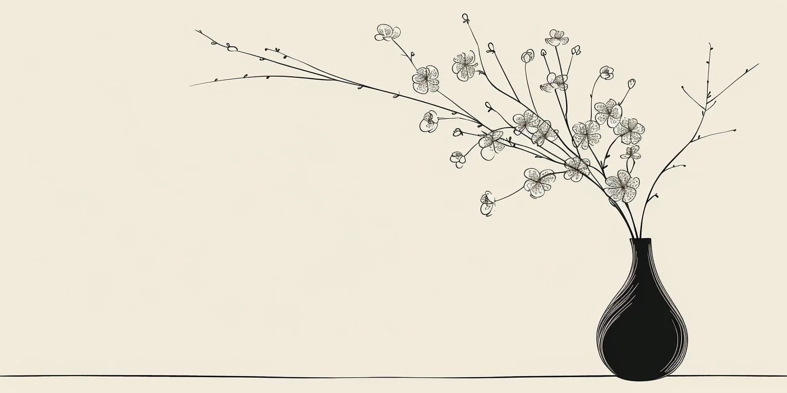 Abstract line-art of a vase