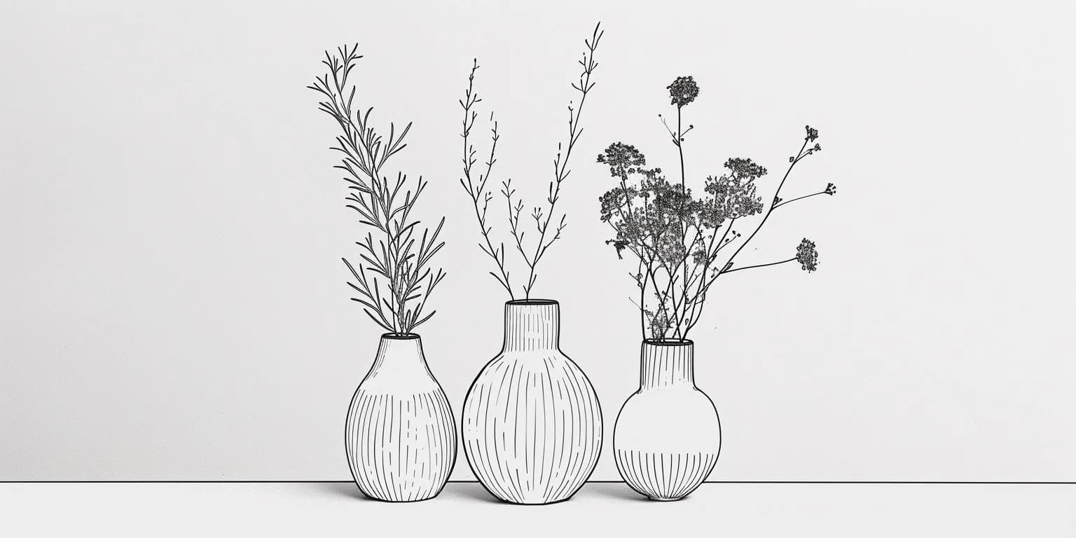 Simple clean line art of a vase